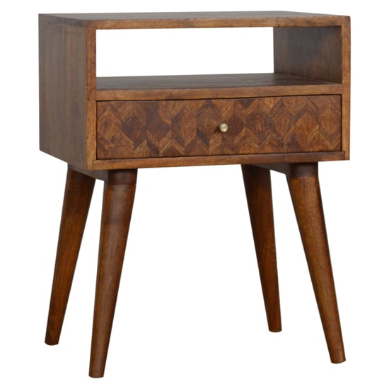 Read more about Felix wooden bedside cabinet in chestnut with 1 drawer