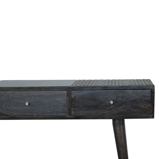 Felix Wooden Console Table In Ash Black With 3 Drawers_3