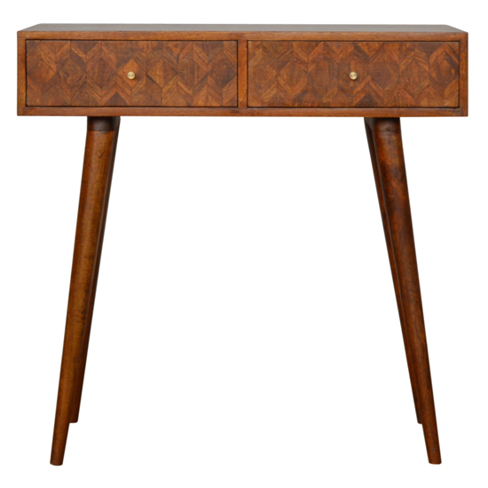 Felix Wooden Console Table In Chestnut With 2 Drawers_2