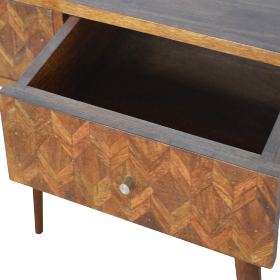 Felix Wooden Console Table In Chestnut With 2 Drawers_3