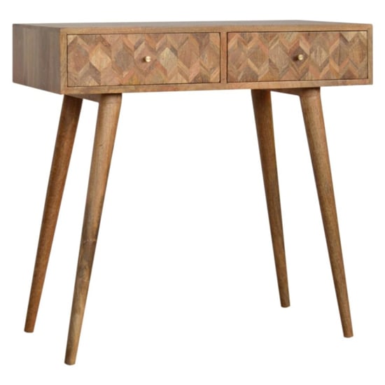 Felix Wooden Console Table In Oak Ish With 2 Drawers