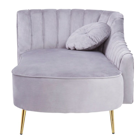 Felizio Left Arm Velvet Lounge Chaise Chair In Grey_5