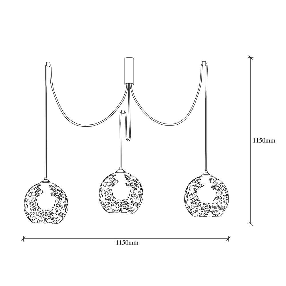 Fellini 3 Light Metal Cluster Nest Ceiling Pendant Light in Black