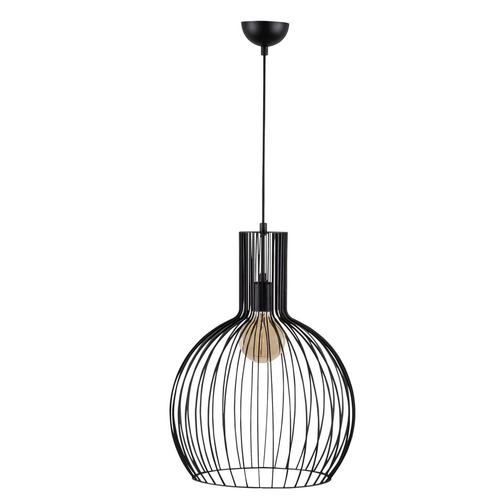 Fellini Metal Cage Ceiling Pendant Light in Black