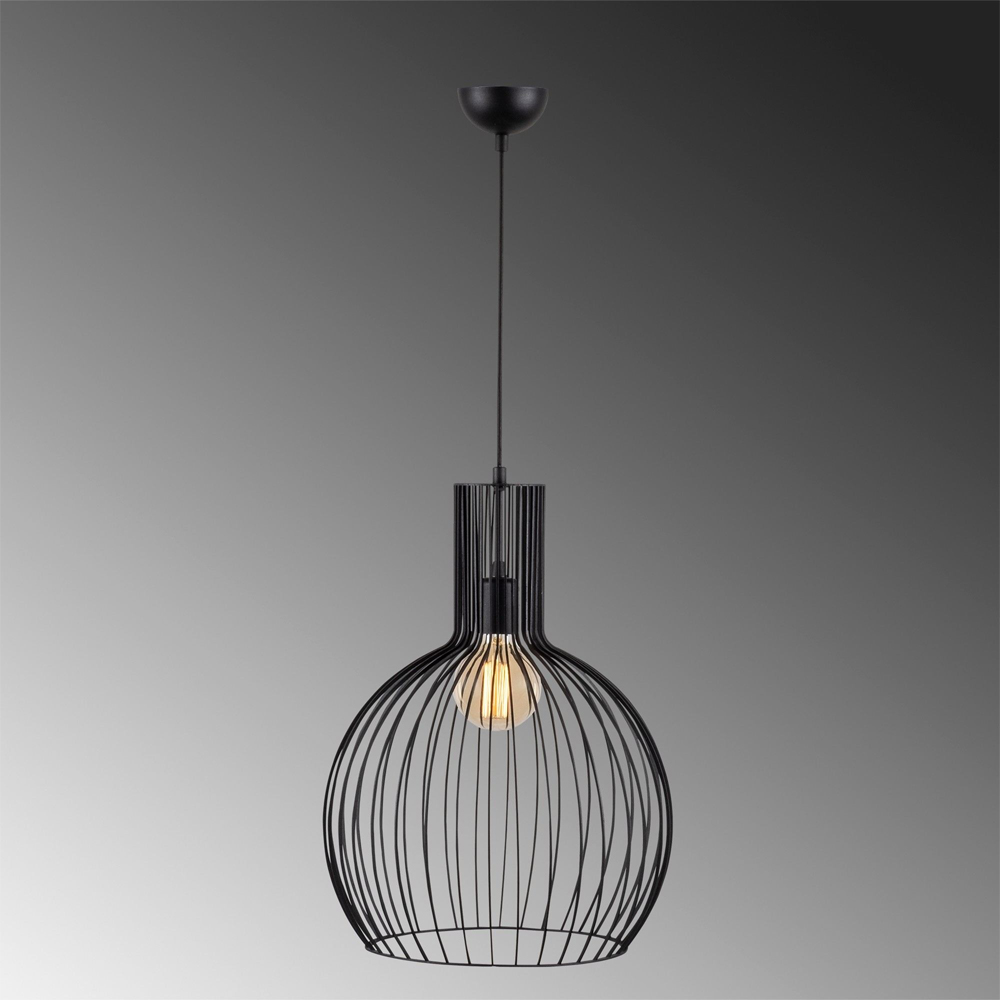 Fellini Metal Cage Ceiling Pendant Light in Black