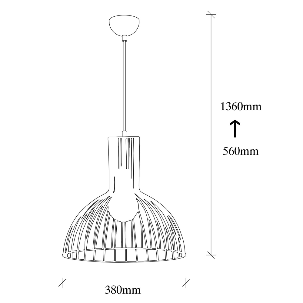 Fellini Metal Ceiling Pendant Light in Black