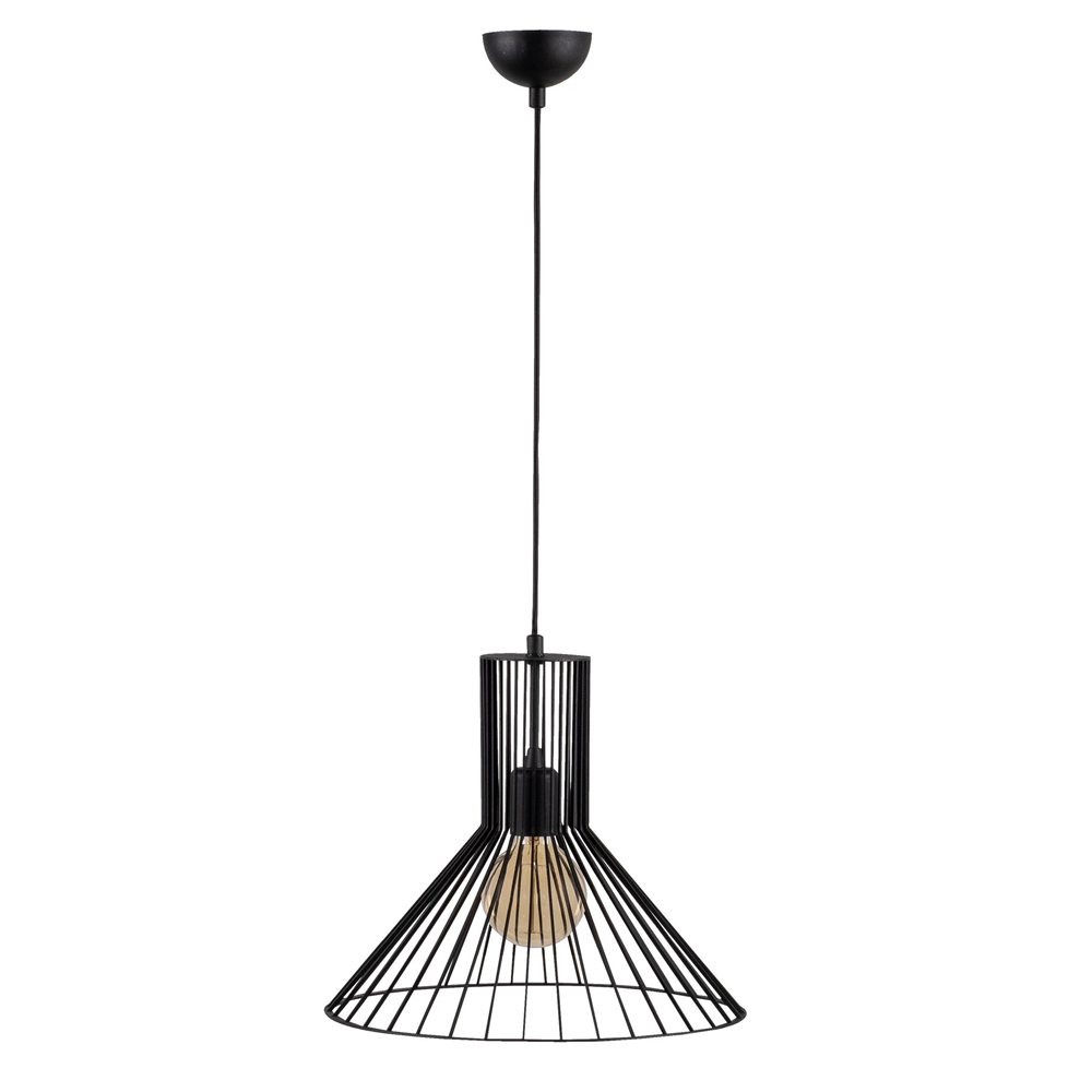 Fellini Metal Cone Ceiling Pendant Light in Black