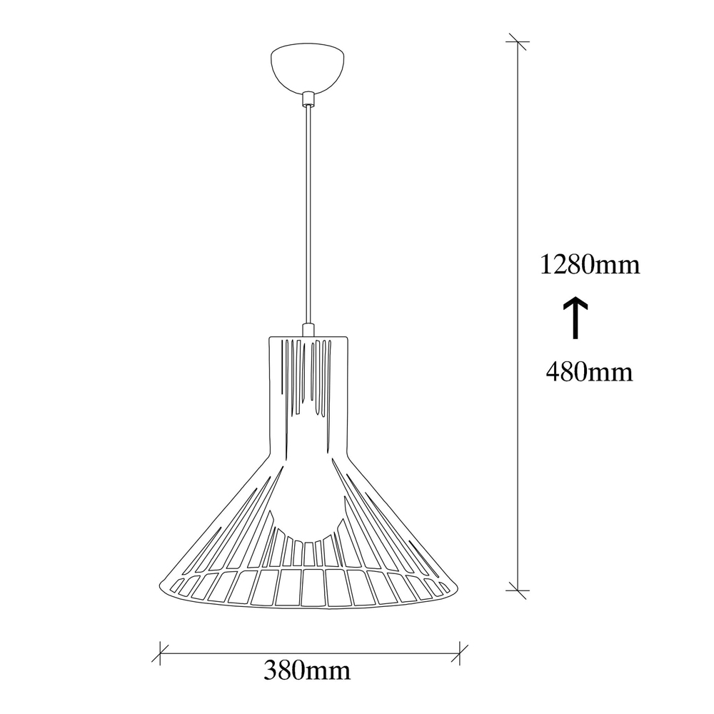 Fellini Metal Cone Ceiling Pendant Light in Black