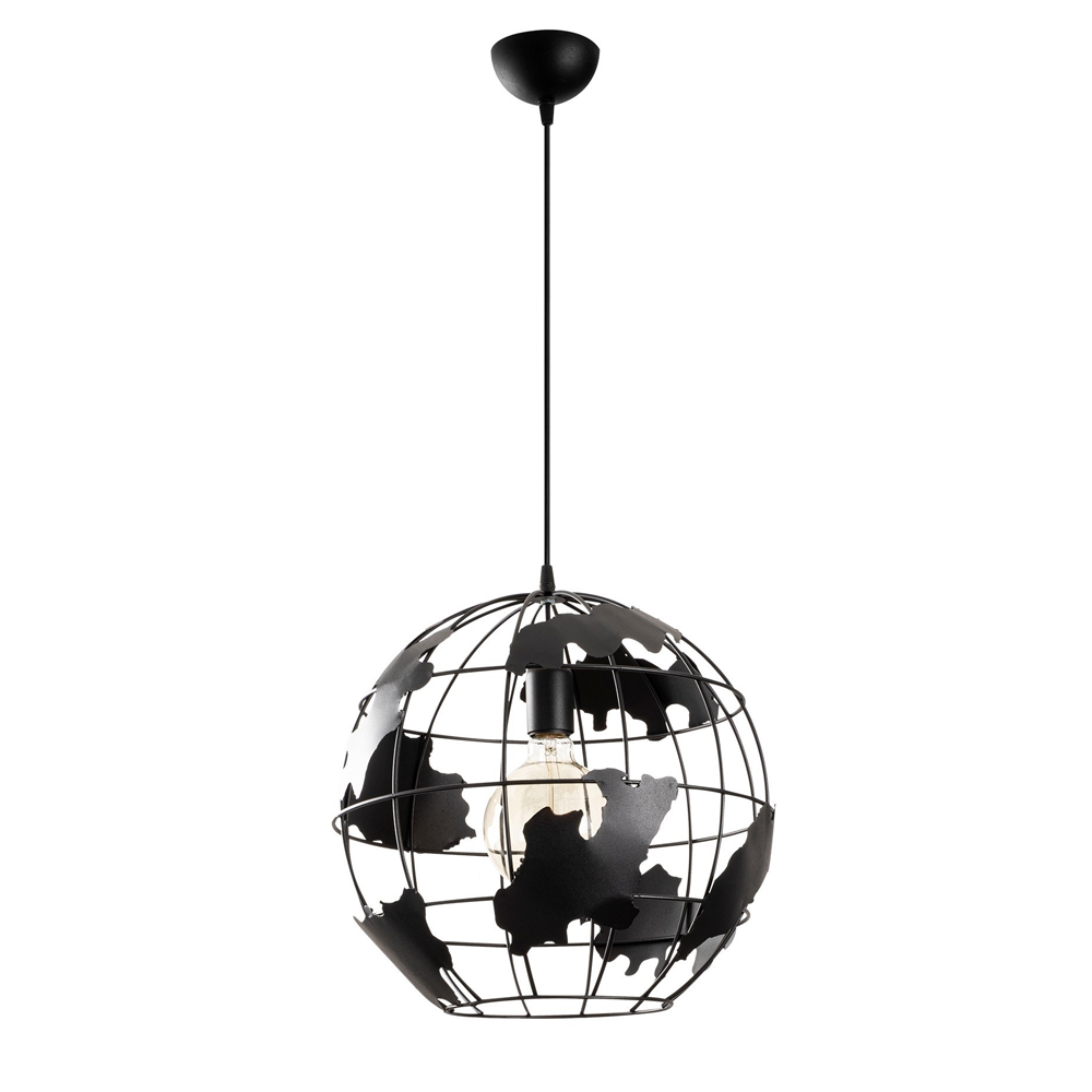 Fellini Metal Globe Ceiling Pendant Light in Black