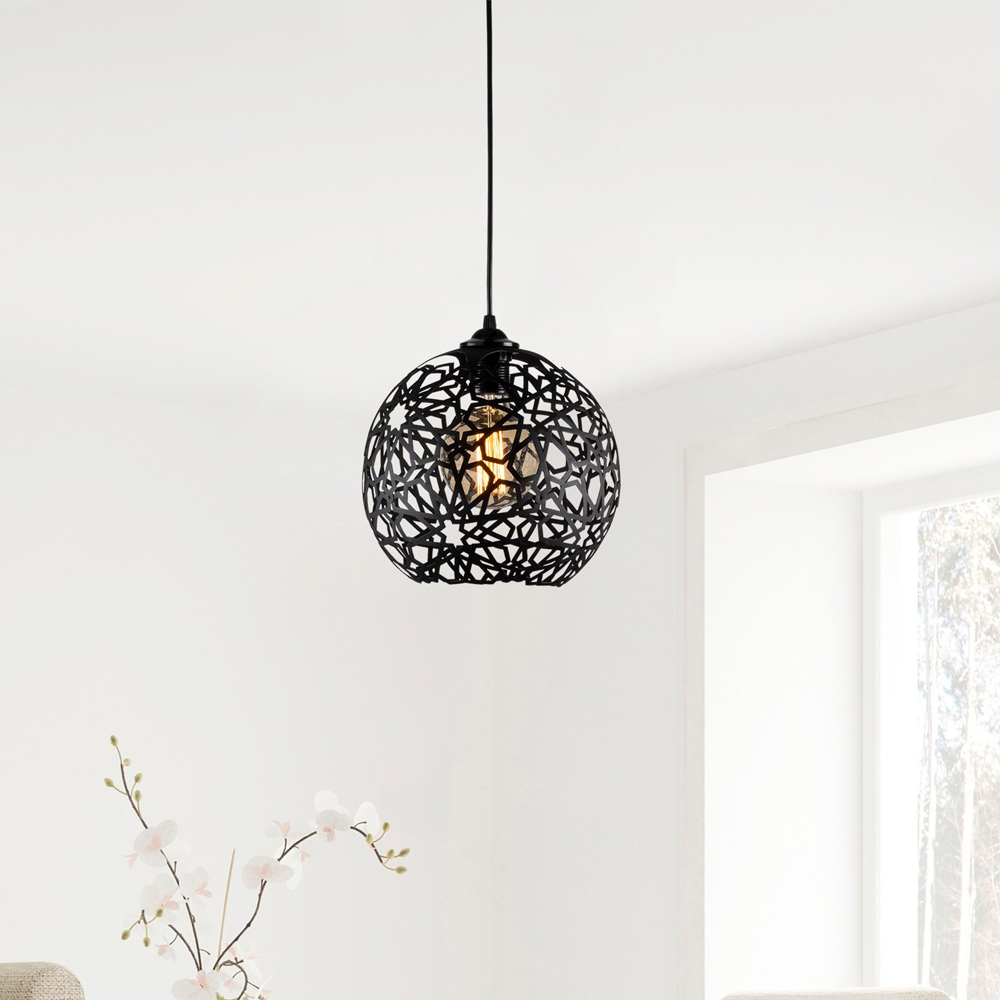 Fellini Metal Nest Ceiling Pendant Light in Black