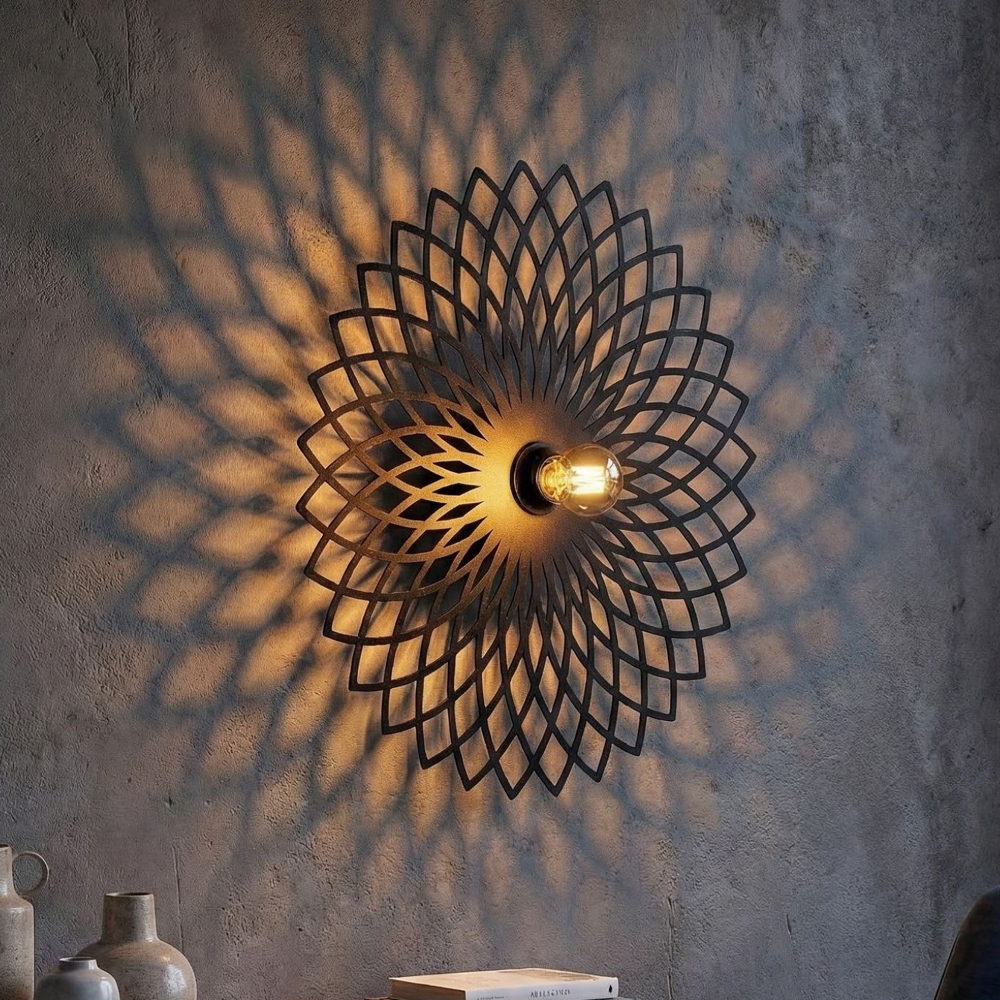 Fellini Metal Wall Light in Black