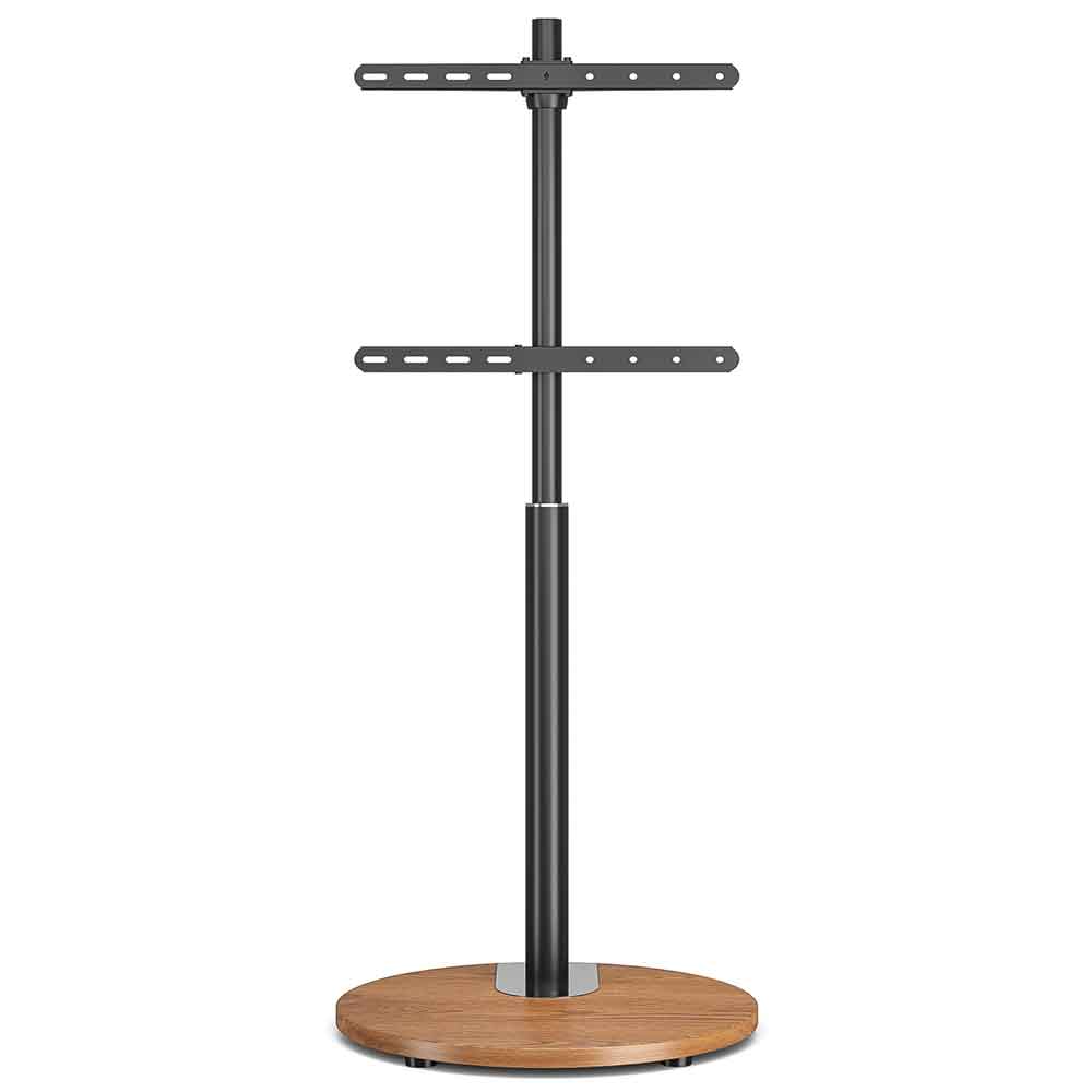 Felora Wooden Pedestal TV Stand in Black and Oak