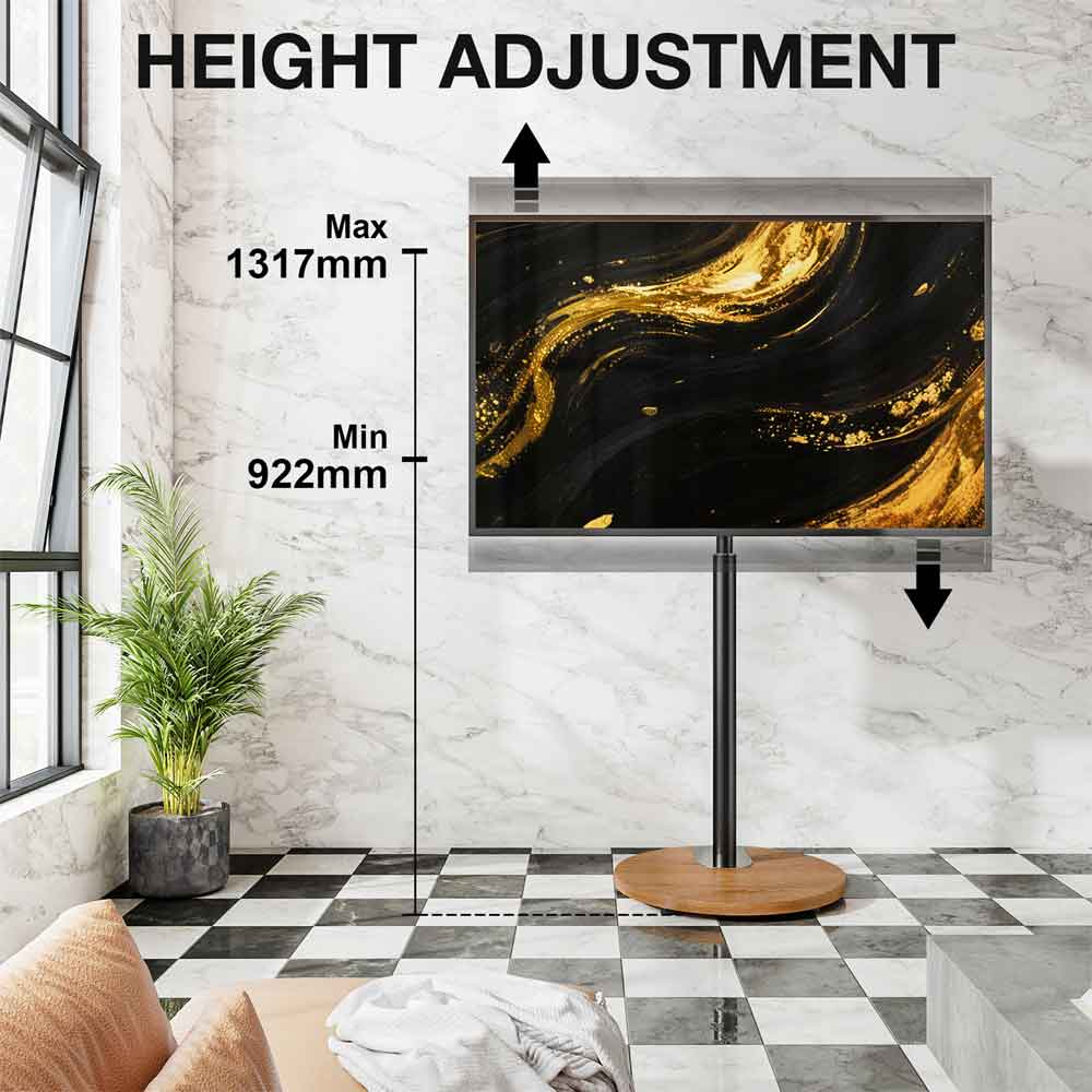 Felora Wooden Pedestal TV Stand in Black and Oak