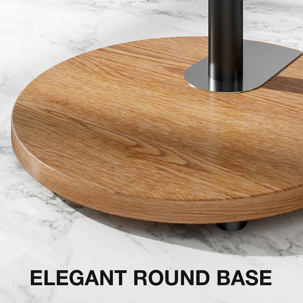 Felora Wooden Pedestal TV Stand in Black and Oak