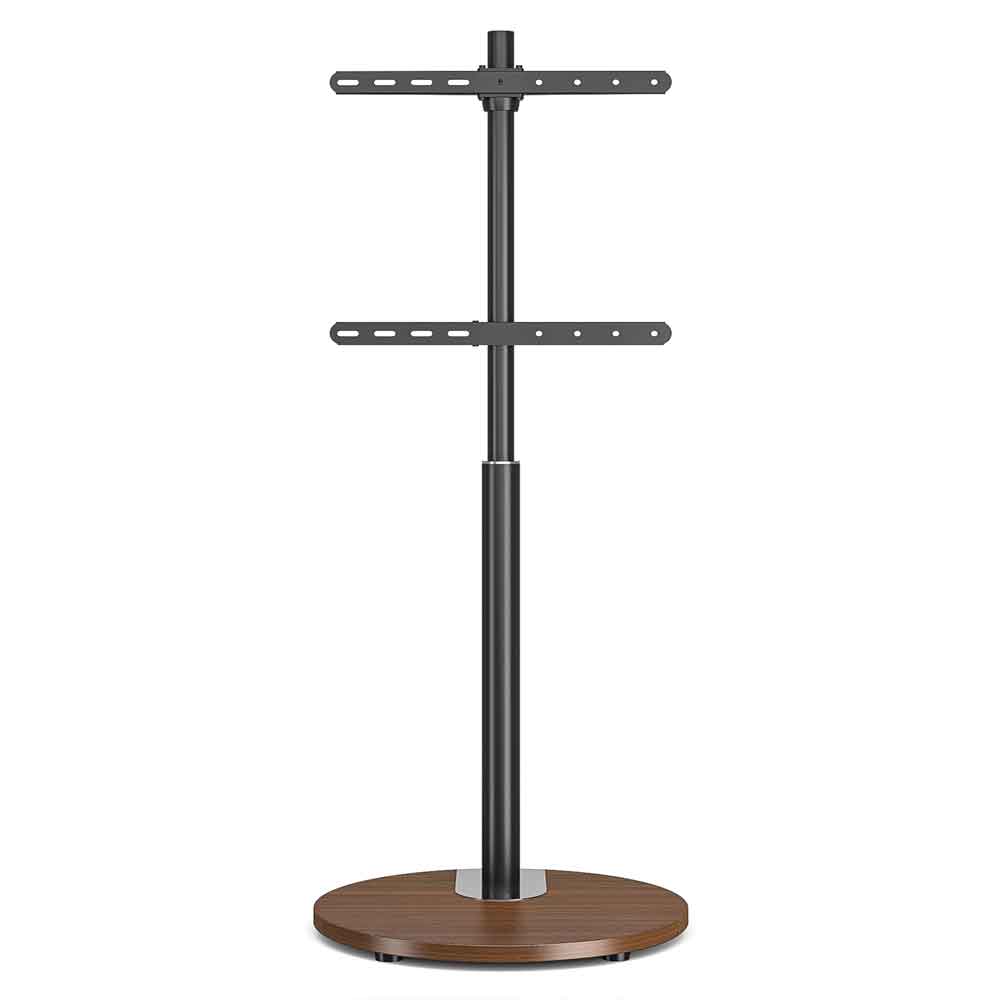 Felora Wooden Pedestal TV Stand in Black and Walnut