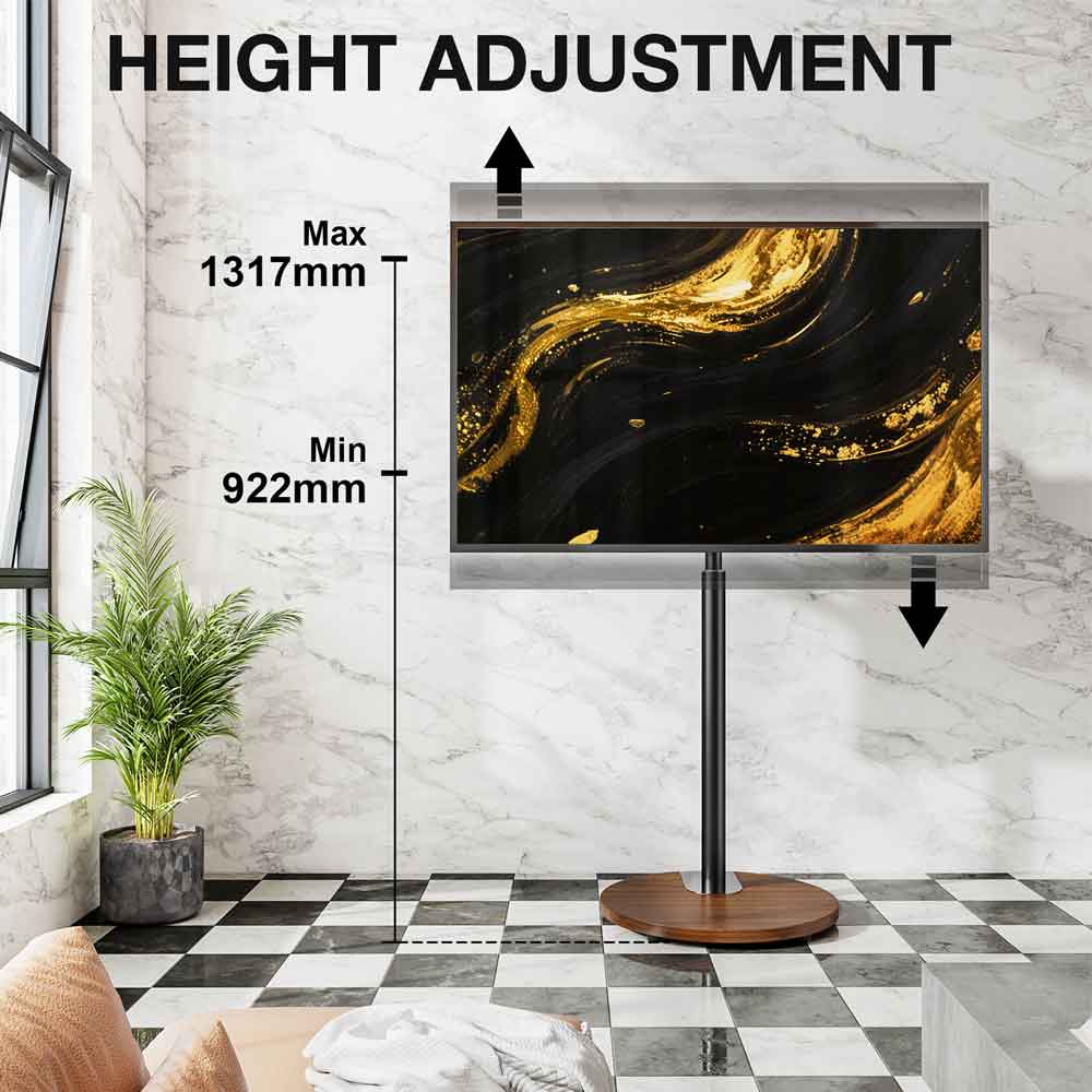 Felora Wooden Pedestal TV Stand in Black and Walnut