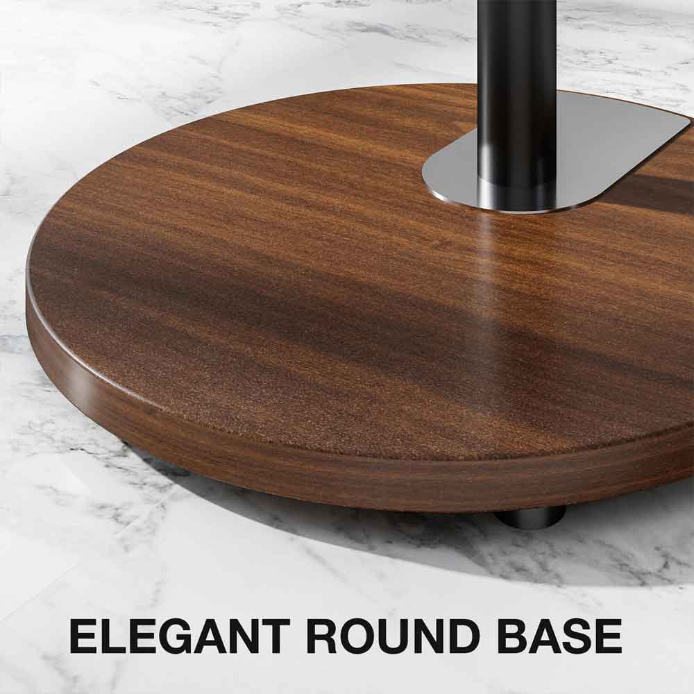 Felora Wooden Pedestal TV Stand in Black and Walnut