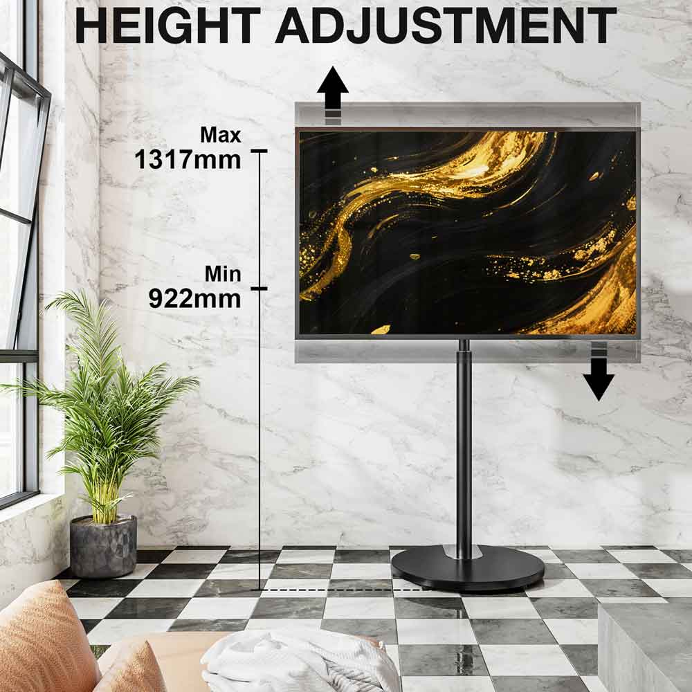 Felora Wooden Pedestal TV Stand in Black