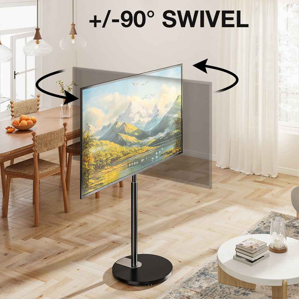 Felora Wooden Pedestal TV Stand in Black