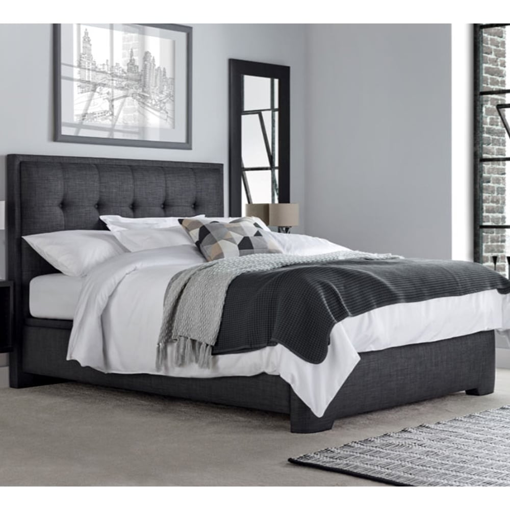 Felton Fabric Ottoman Storage Super King Size Bed In Slate