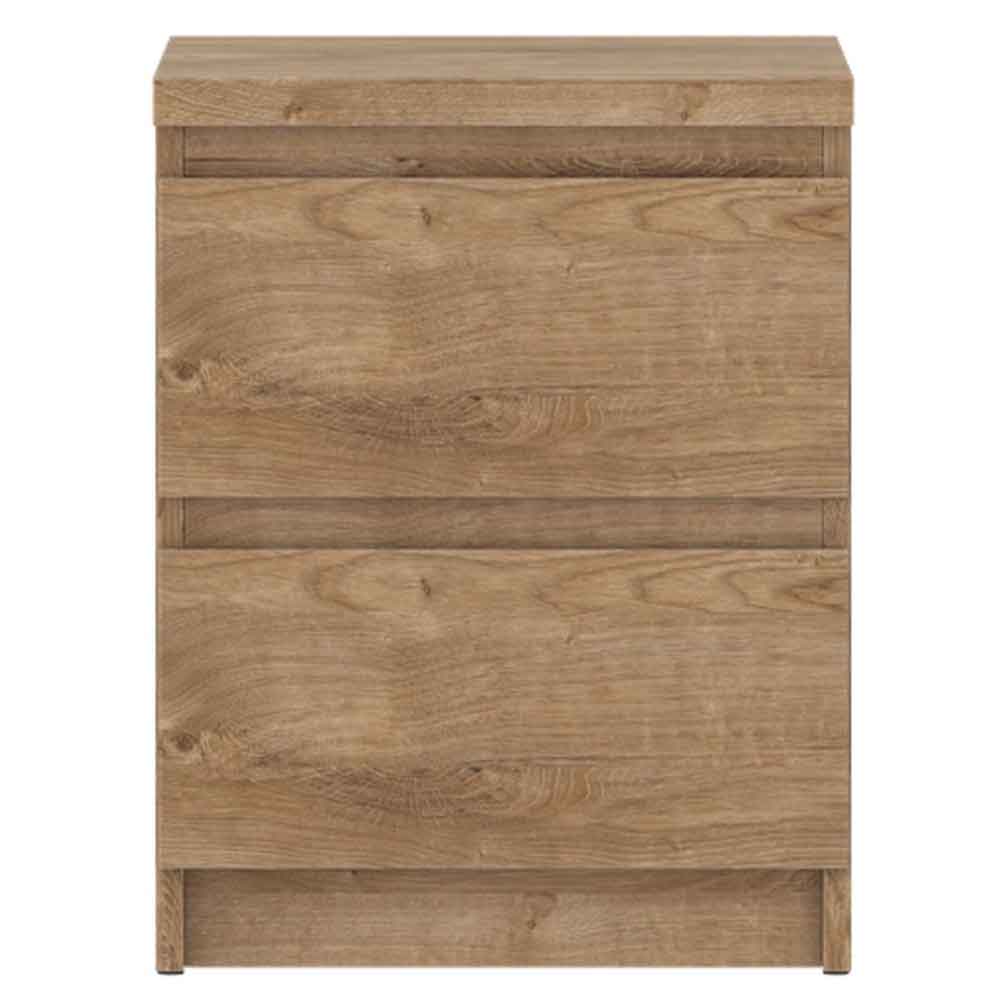 Felton Wooden Bedside Cabinet With 2 Drawers In Ribbeck Oak