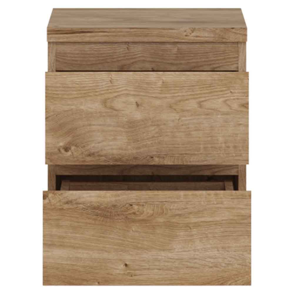 Felton Wooden Bedside Cabinet With 2 Drawers In Ribbeck Oak