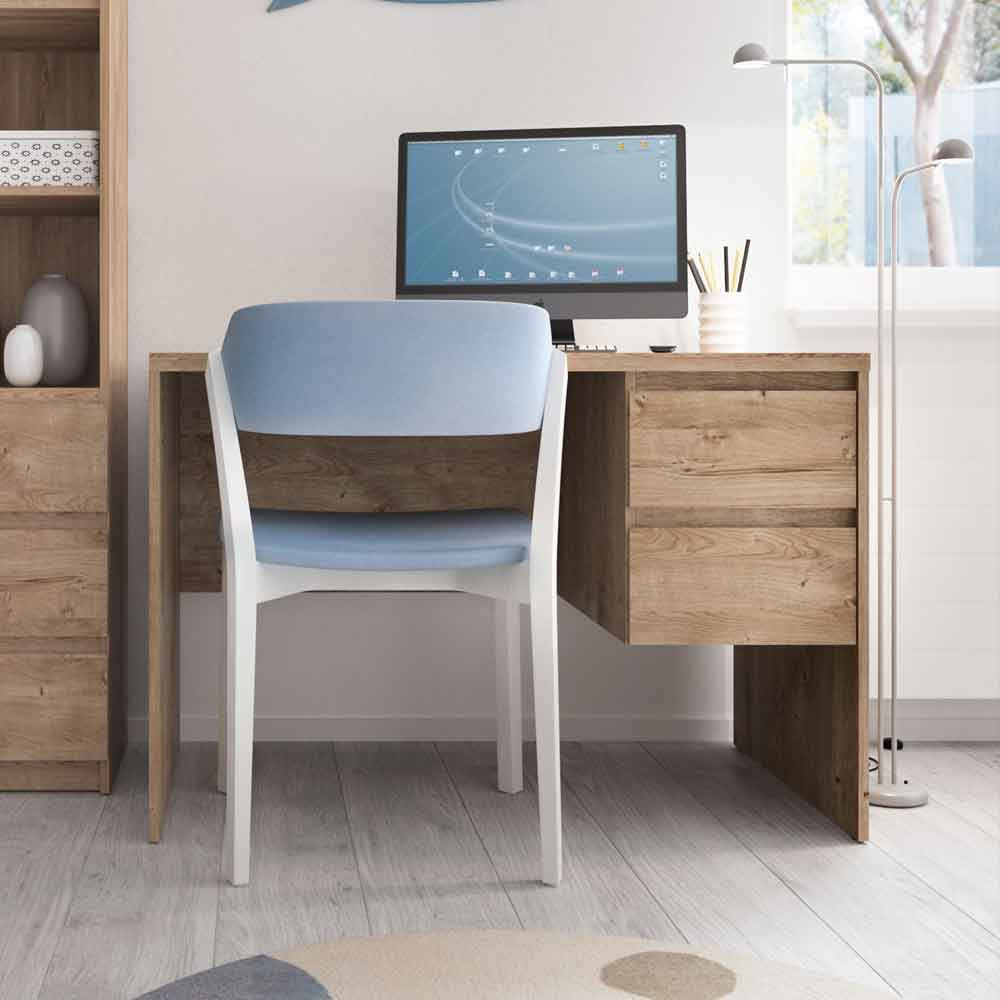 Felton Wooden Laptop Desk with 1 Door 1 Drawer in Oak
