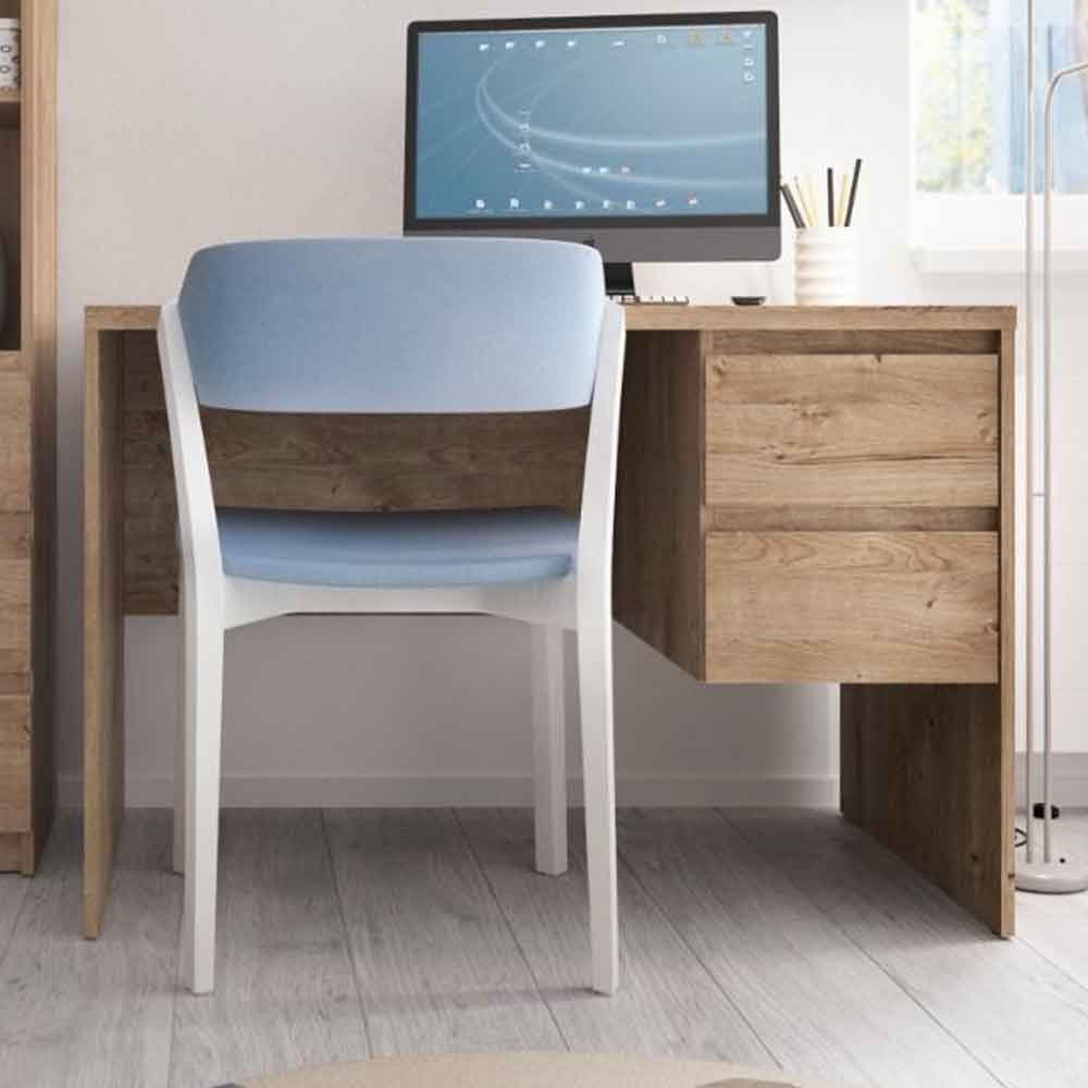 Felton Wooden Laptop Desk With 2 Drawers In Ribbeck Oak