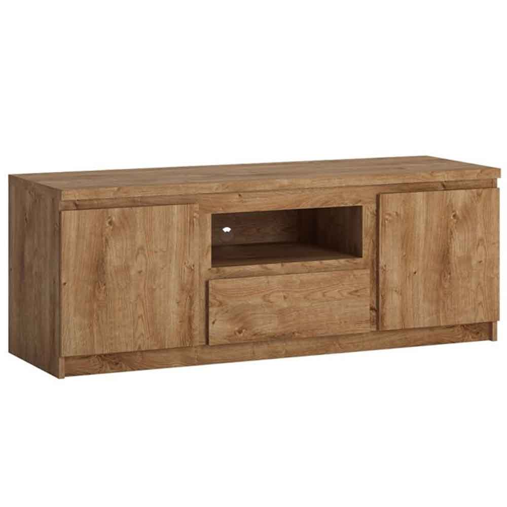 Felton Wooden TV Stand with 2 Doors 1 Drawer in Oak
