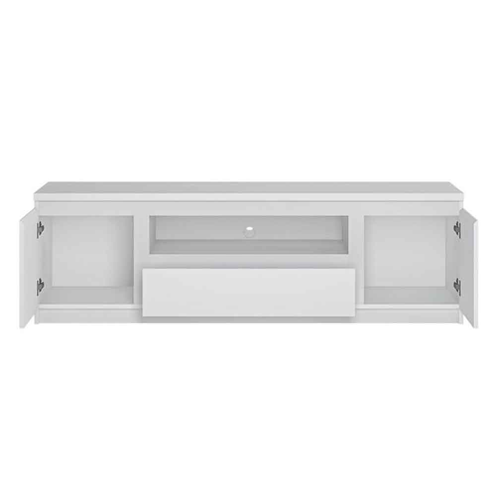 Felton Wooden TV Stand with 2 Doors 1 Drawer in White