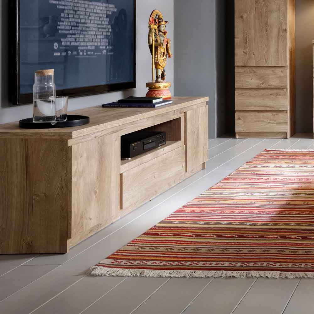 Felton Wooden TV Unit with 2 Doors 1 Drawer in Oak