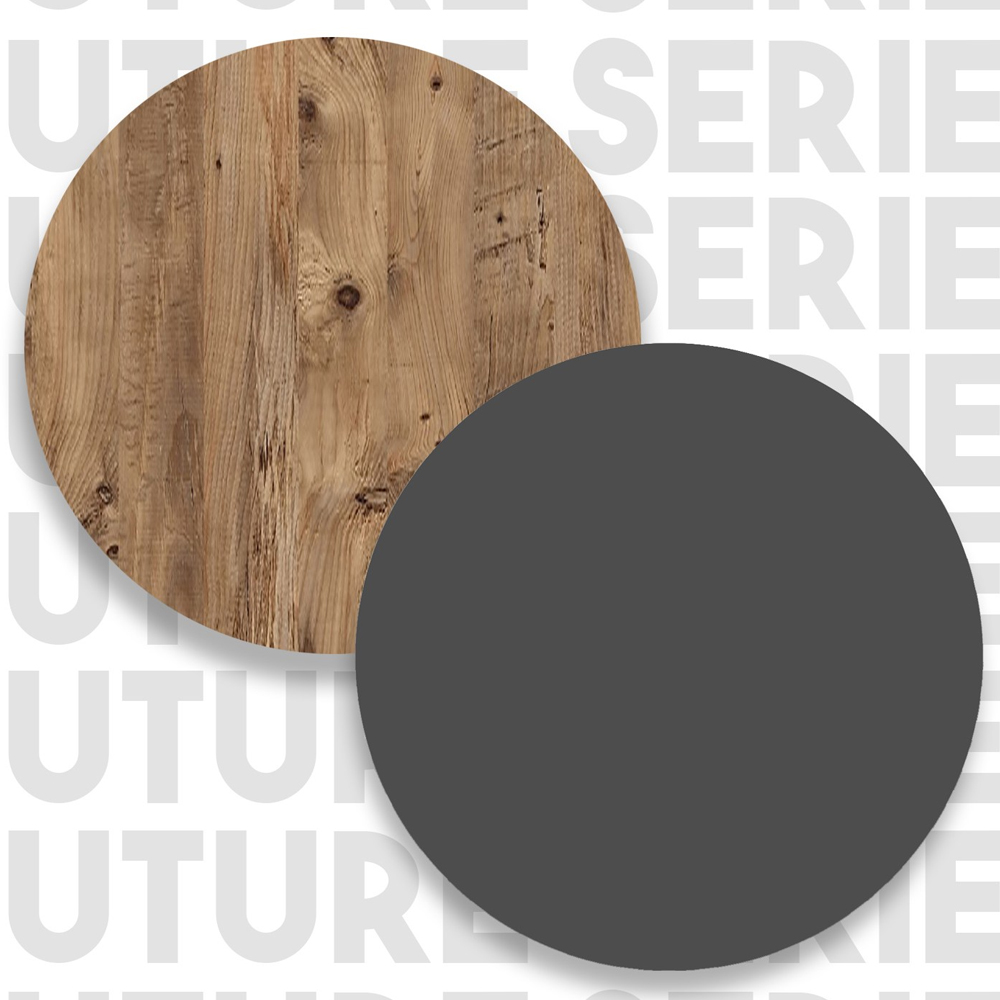 Felyn Wooden Coffee Table with 2 Flap Doors in Atlantic Pine and Anthracite