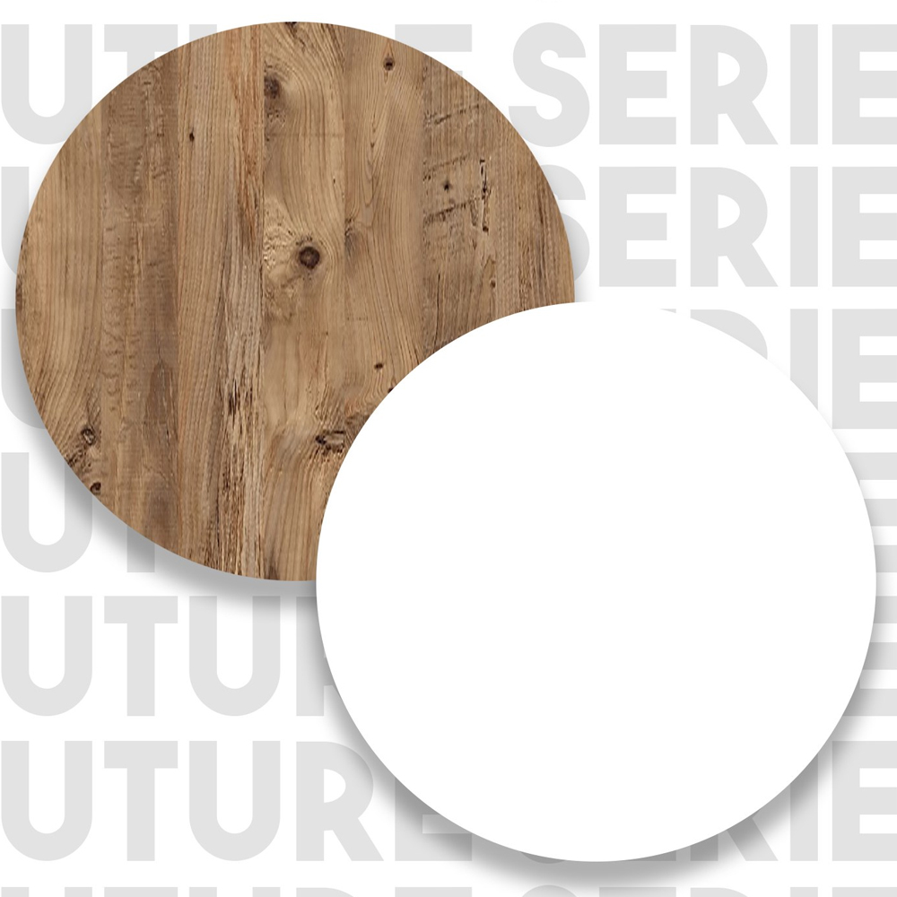 Felyn Wooden Coffee Table with 2 Flap Doors in Atlantic Pine and White