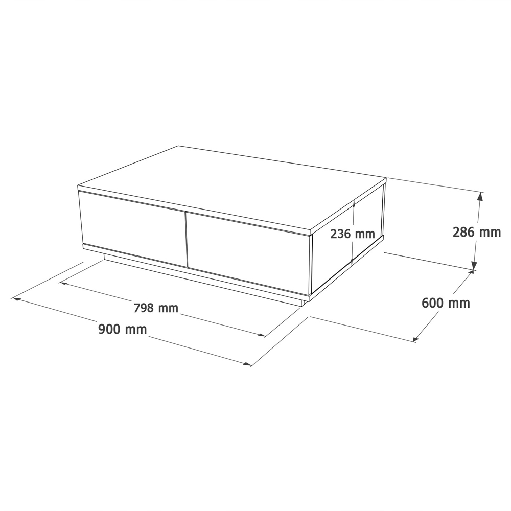 Felyn Wooden Coffee Table with 2 Flap Doors in Atlantic Pine and White