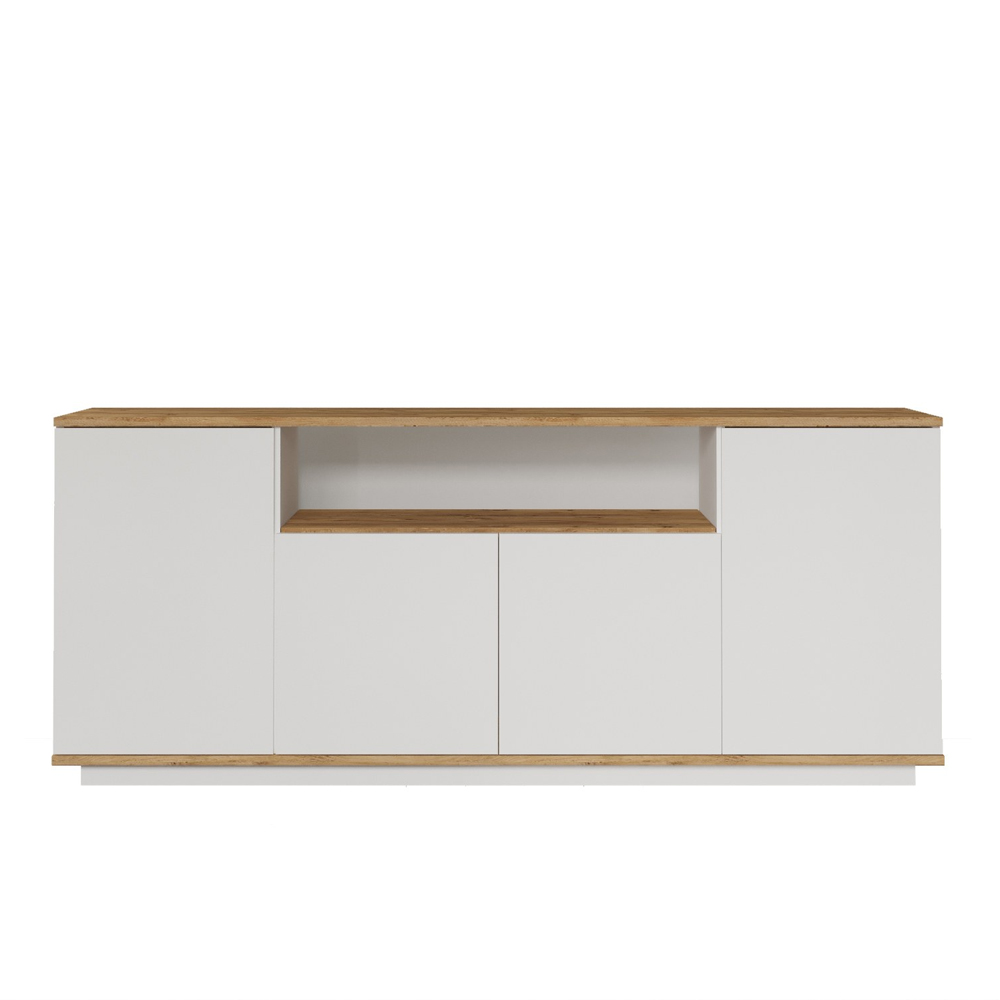Felyn Wooden Sideboard with 4 Doors in Atlantic Pine and White