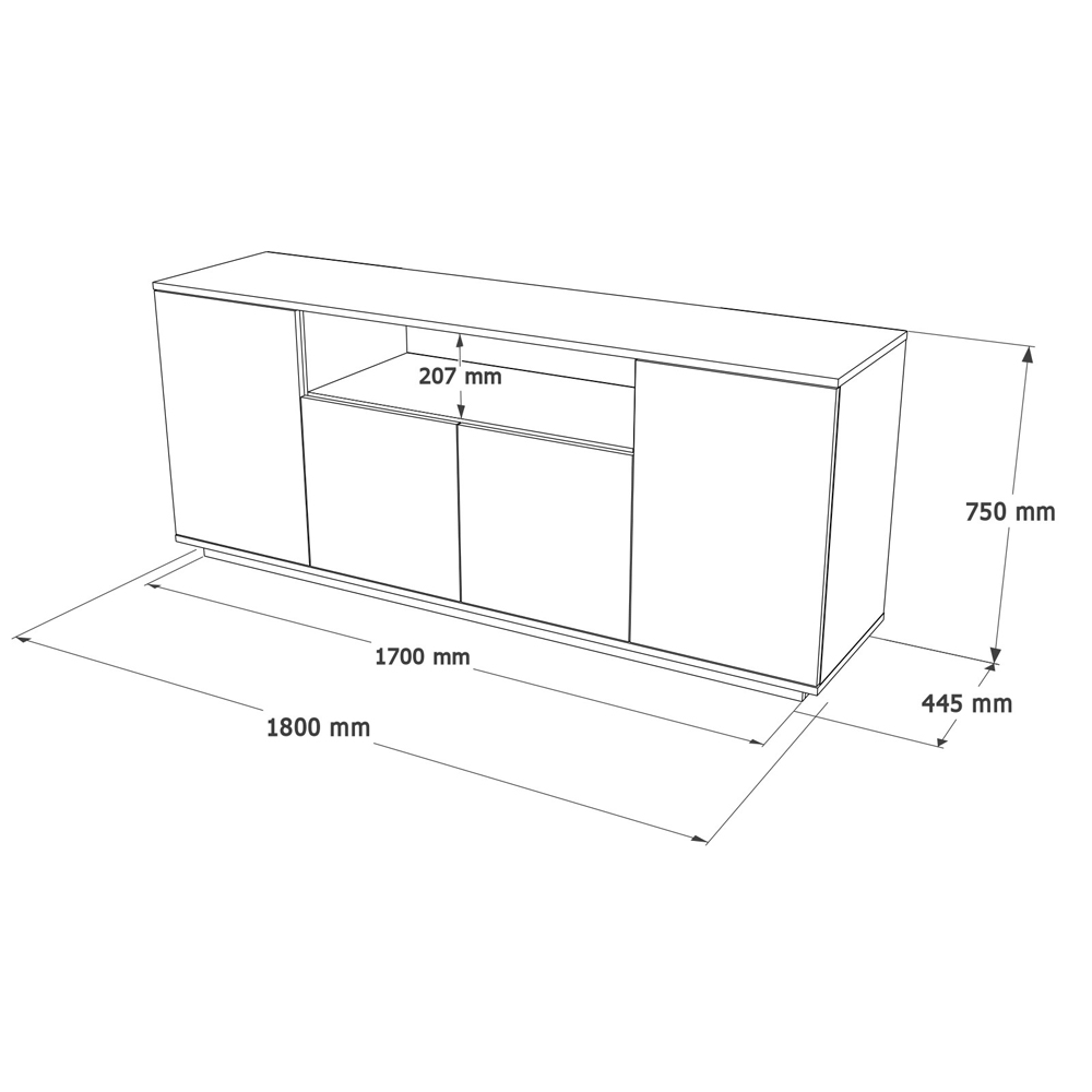 Felyn Wooden Sideboard with 4 Doors in Atlantic Pine and White