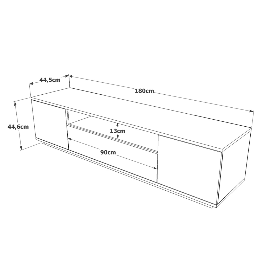 Felyn Wooden TV Stand with 3 Flap Doors in Atlantic Pine and Anthracite