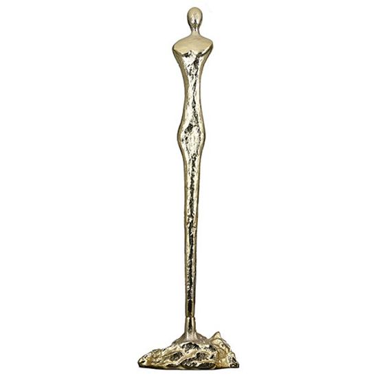 Female Aluminium Sculpture In Antique Gold