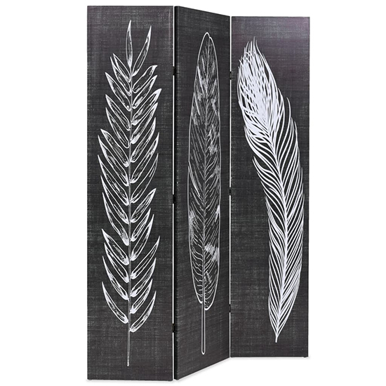 Femi Feathers 120cm x 170cm Room Divider In Black And White