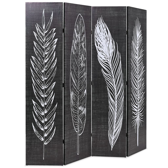 Femi Feathers 160cm x 170cm Room Divider In Black And White