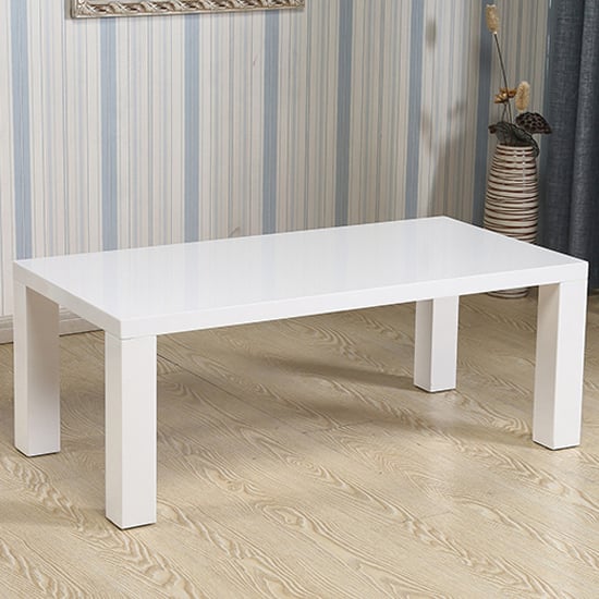 Fenella High Gloss Coffee Table Rectangular In White