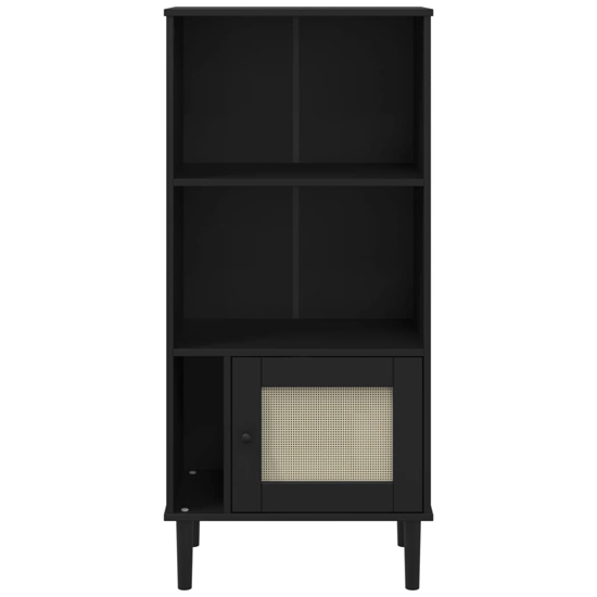 Fenland Wooden Bookcase With 2 Shelves In Black