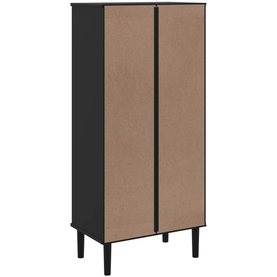 Fenland Wooden Bookcase With 2 Shelves In Black