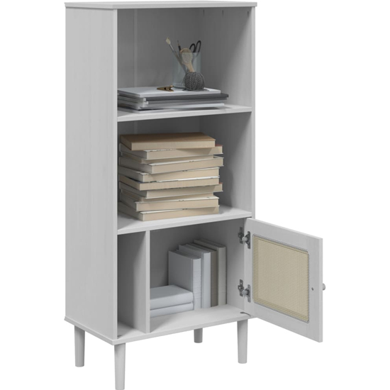Fenland Wooden Bookcase With 2 Shelves In White