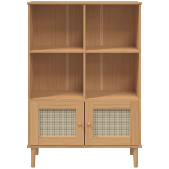 Fenland Wooden Bookcase With 4 Shelves In Brown