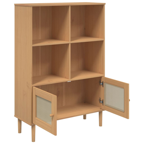 Fenland Wooden Bookcase With 4 Shelves In Brown