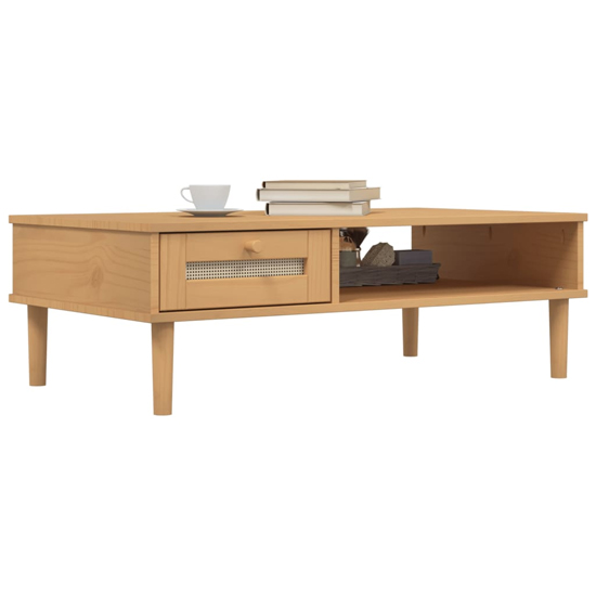 Fenland Wooden Coffee Table With 1 Drawer In Brown