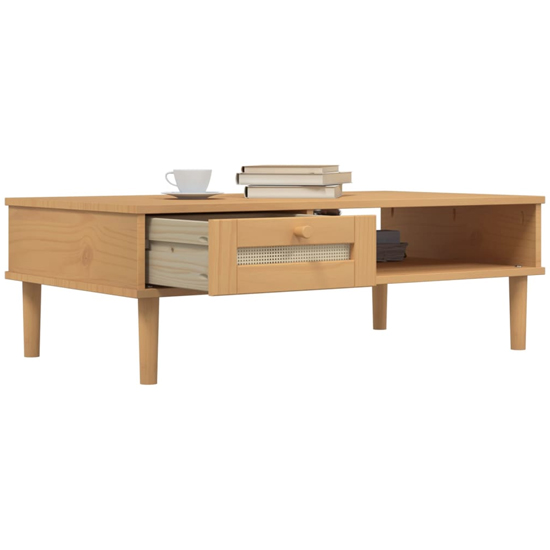 Fenland Wooden Coffee Table With 1 Drawer In Brown