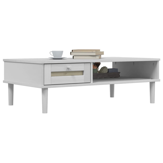 Fenland Wooden Coffee Table With 1 Drawer In White