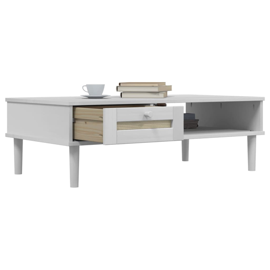 Fenland Wooden Coffee Table With 1 Drawer In White